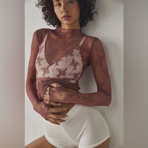 NWT size M FREE PEOPLE Lady Lux Layering Top -rose